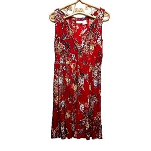 ⭐️Forbidden Los Angeles red dress with floral print